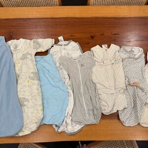 Assorted swaddles & sleep sacks (7)